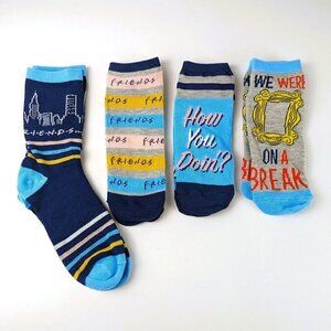NEW Friends Blue/Gray Women's Sock Set - 4 Pairs